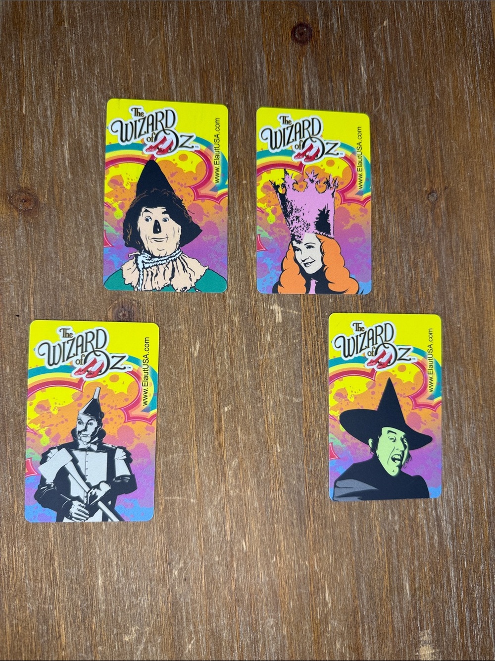 Wizard Of Oz Elaut Coin Pusher Trading Cards Arcade Game Set of 4 No Barcode